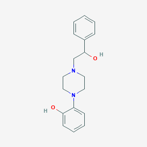 molecular formula C18H22N2O2 B7520682 2-[4-(2-Hydroxy-2-phenylethyl)piperazin-1-yl]phenol 