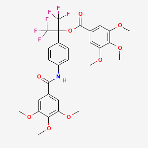 [1,1,1,3,3,3-Hexafluoro-2-[4-[(3,4,5-trimethoxybenzoyl)amino]phenyl]propan-2-yl] 3,4,5-trimethoxybenzoate