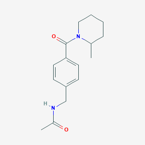 molecular formula C16H22N2O2 B7520707 N-[[4-(2-methylpiperidine-1-carbonyl)phenyl]methyl]acetamide 