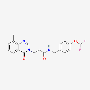 N-[[4-(difluoromethoxy)phenyl]methyl]-3-(8-methyl-4-oxoquinazolin-3-yl)propanamide