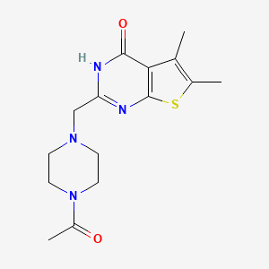 molecular formula C15H20N4O2S B7520725 2-[(4-acetylpiperazin-1-yl)methyl]-5,6-dimethyl-3H-thieno[2,3-d]pyrimidin-4-one 