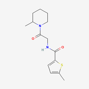 molecular formula C14H20N2O2S B7520732 5-methyl-N-[2-(2-methylpiperidin-1-yl)-2-oxoethyl]thiophene-2-carboxamide 