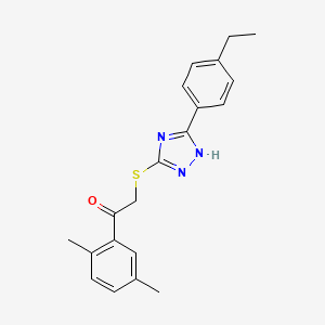 molecular formula C20H21N3OS B7520740 1-(2,5-dimethylphenyl)-2-[[5-(4-ethylphenyl)-1H-1,2,4-triazol-3-yl]sulfanyl]ethanone 