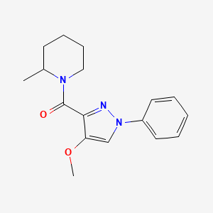 molecular formula C17H21N3O2 B7520745 (4-Methoxy-1-phenylpyrazol-3-yl)-(2-methylpiperidin-1-yl)methanone 