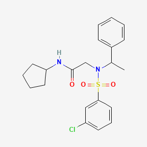 2-[(3-chlorophenyl)sulfonyl-(1-phenylethyl)amino]-N-cyclopentylacetamide