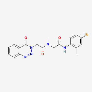 molecular formula C19H18BrN5O3 B7520775 N-[2-(4-bromo-2-methylanilino)-2-oxoethyl]-N-methyl-2-(4-oxo-1,2,3-benzotriazin-3-yl)acetamide 