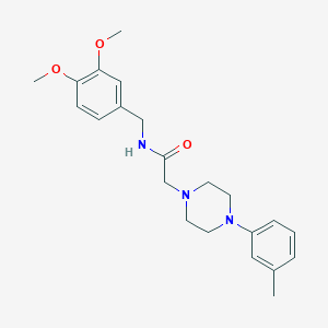 molecular formula C22H29N3O3 B7520780 N-[(3,4-dimethoxyphenyl)methyl]-2-[4-(3-methylphenyl)piperazin-1-yl]acetamide 