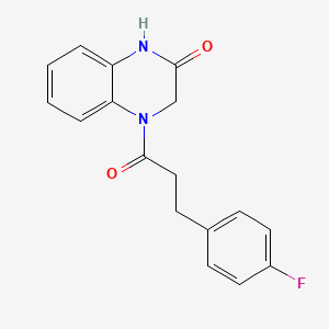 molecular formula C17H15FN2O2 B7520820 4-[3-(4-Fluorophenyl)propanoyl]-1,3-dihydroquinoxalin-2-one 