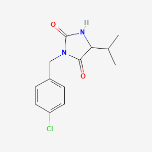 3-[(4-Chlorophenyl)methyl]-5-propan-2-ylimidazolidine-2,4-dione