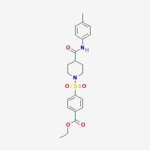 Ethyl 4-[4-[(4-methylphenyl)carbamoyl]piperidin-1-yl]sulfonylbenzoate