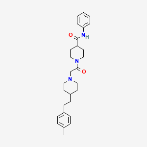 molecular formula C28H37N3O2 B7520875 1-[2-[4-[2-(4-methylphenyl)ethyl]piperidin-1-yl]acetyl]-N-phenylpiperidine-4-carboxamide 