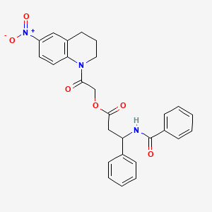 molecular formula C27H25N3O6 B7520917 [2-(6-nitro-3,4-dihydro-2H-quinolin-1-yl)-2-oxoethyl] 3-benzamido-3-phenylpropanoate 