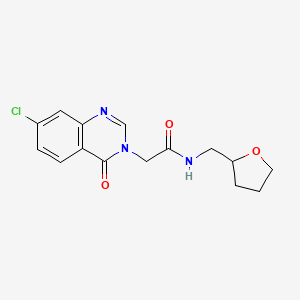 2-(7-chloro-4-oxoquinazolin-3-yl)-N-(oxolan-2-ylmethyl)acetamide