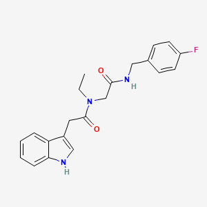 molecular formula C21H22FN3O2 B7521015 N-ethyl-N-[2-[(4-fluorophenyl)methylamino]-2-oxoethyl]-2-(1H-indol-3-yl)acetamide 