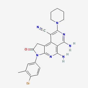 5,6-diamino-3-(4-bromo-3-methylphenyl)-2-oxo-8-piperidin-1-yl-1H-pyrrolo[2,3-c][2,7]naphthyridine-9-carbonitrile