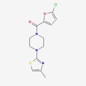 molecular formula C13H14ClN3O2S B7521052 (5-Chlorofuran-2-yl)-[4-(4-methyl-1,3-thiazol-2-yl)piperazin-1-yl]methanone 