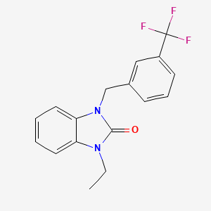 molecular formula C17H15F3N2O B7521059 1-Ethyl-3-[[3-(trifluoromethyl)phenyl]methyl]benzimidazol-2-one 