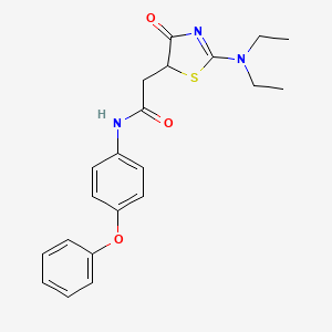 2-[2-(diethylamino)-4-oxo-1,3-thiazol-5-yl]-N-(4-phenoxyphenyl)acetamide