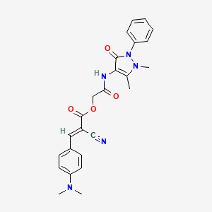 [2-[(1,5-dimethyl-3-oxo-2-phenylpyrazol-4-yl)amino]-2-oxoethyl] (E)-2-cyano-3-[4-(dimethylamino)phenyl]prop-2-enoate