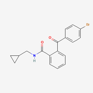 molecular formula C18H16BrNO2 B7521126 2-(4-bromobenzoyl)-N-(cyclopropylmethyl)benzamide 