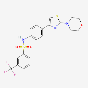 molecular formula C20H18F3N3O3S2 B7521132 N-[4-(2-morpholin-4-yl-1,3-thiazol-4-yl)phenyl]-3-(trifluoromethyl)benzenesulfonamide 