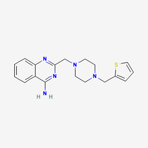 molecular formula C18H21N5S B7521160 2-[[4-(Thiophen-2-ylmethyl)piperazin-1-yl]methyl]quinazolin-4-amine 