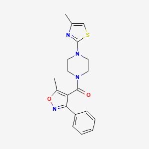 molecular formula C19H20N4O2S B7521183 (5-Methyl-3-phenyl-1,2-oxazol-4-yl)-[4-(4-methyl-1,3-thiazol-2-yl)piperazin-1-yl]methanone 