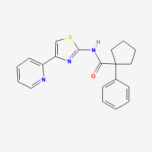 1-phenyl-N-(4-pyridin-2-yl-1,3-thiazol-2-yl)cyclopentane-1-carboxamide