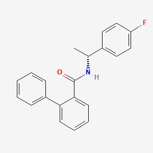 molecular formula C21H18FNO B7521241 N-[(1R)-1-(4-fluorophenyl)ethyl]-2-phenylbenzamide 