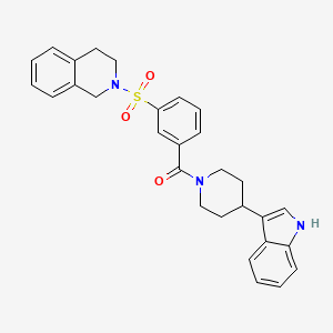 molecular formula C29H29N3O3S B7521264 [3-(3,4-dihydro-1H-isoquinolin-2-ylsulfonyl)phenyl]-[4-(1H-indol-3-yl)piperidin-1-yl]methanone 