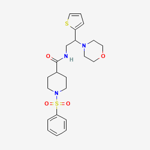 1-(benzenesulfonyl)-N-(2-morpholin-4-yl-2-thiophen-2-ylethyl)piperidine-4-carboxamide