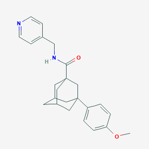 3-(4-methoxyphenyl)-N-(pyridin-4-ylmethyl)adamantane-1-carboxamide