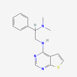 molecular formula C16H18N4S B7521320 N,N-dimethyl-1-phenyl-N'-thieno[2,3-d]pyrimidin-4-ylethane-1,2-diamine 