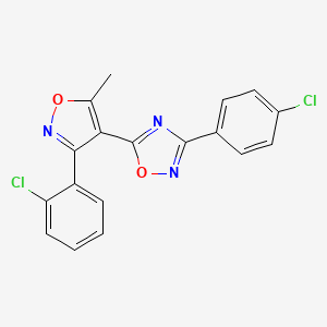 3-(4-Chlorophenyl)-5-[3-(2-chlorophenyl)-5-methyl-1,2-oxazol-4-yl]-1,2,4-oxadiazole