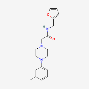 molecular formula C18H23N3O2 B7521338 N-(furan-2-ylmethyl)-2-[4-(3-methylphenyl)piperazin-1-yl]acetamide 