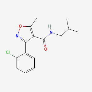 molecular formula C15H17ClN2O2 B7521339 3-(2-chlorophenyl)-5-methyl-N-(2-methylpropyl)-1,2-oxazole-4-carboxamide 