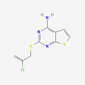 molecular formula C9H8ClN3S2 B7521353 2-(2-Chloroprop-2-enylsulfanyl)thieno[2,3-d]pyrimidin-4-amine 