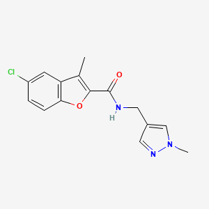 5-chloro-3-methyl-N-[(1-methylpyrazol-4-yl)methyl]-1-benzofuran-2-carboxamide