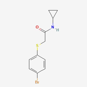 molecular formula C11H12BrNOS B7521367 2-(4-bromophenyl)sulfanyl-N-cyclopropylacetamide 