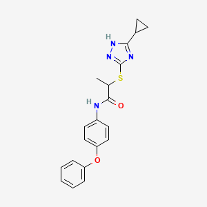 2-[(5-cyclopropyl-1H-1,2,4-triazol-3-yl)sulfanyl]-N-(4-phenoxyphenyl)propanamide