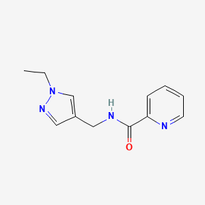 molecular formula C12H14N4O B7521392 N-[(1-ethylpyrazol-4-yl)methyl]pyridine-2-carboxamide 