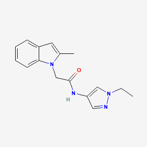 N-(1-ethylpyrazol-4-yl)-2-(2-methylindol-1-yl)acetamide