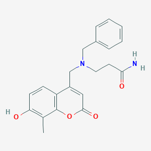 molecular formula C21H22N2O4 B7521421 3-[Benzyl-[(7-hydroxy-8-methyl-2-oxochromen-4-yl)methyl]amino]propanamide 