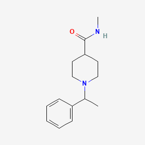 molecular formula C15H22N2O B7521422 N-methyl-1-(1-phenylethyl)piperidine-4-carboxamide 