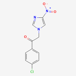 molecular formula C11H8ClN3O3 B7521441 1-(4-Chlorophenyl)-2-(4-nitroimidazol-1-yl)ethanone 