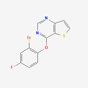 molecular formula C12H6BrFN2OS B7521464 4-(2-Bromo-4-fluorophenoxy)thieno[3,2-d]pyrimidine 