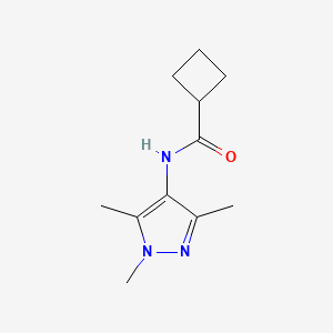 molecular formula C11H17N3O B7521480 N-(1,3,5-trimethylpyrazol-4-yl)cyclobutanecarboxamide 