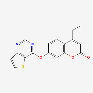 4-Ethyl-7-thieno[3,2-d]pyrimidin-4-yloxychromen-2-one