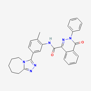 molecular formula C29H26N6O2 B7521509 N-[2-methyl-5-(6,7,8,9-tetrahydro-5H-[1,2,4]triazolo[4,3-a]azepin-3-yl)phenyl]-4-oxo-3-phenylphthalazine-1-carboxamide 