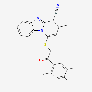 3-Methyl-1-[2-oxo-2-(2,4,5-trimethylphenyl)ethyl]sulfanylpyrido[1,2-a]benzimidazole-4-carbonitrile